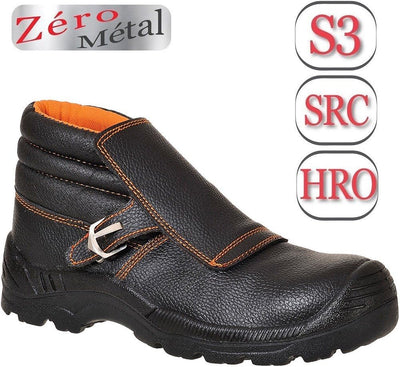 Portwest Portwest Compositelite Schweisser-Stiefel S3 HRO, Grösse: 43, Farbe: Schwarz, FW07BKR43 43