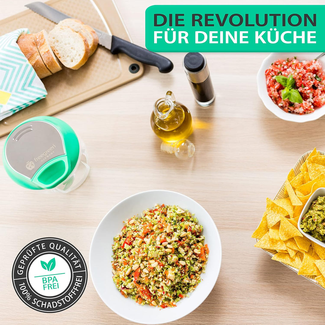 freegreen® GERMANY Gemüseschneider 940 ml Multi-Zerkleinerer I Zwiebelschneider I Universalzerkleine