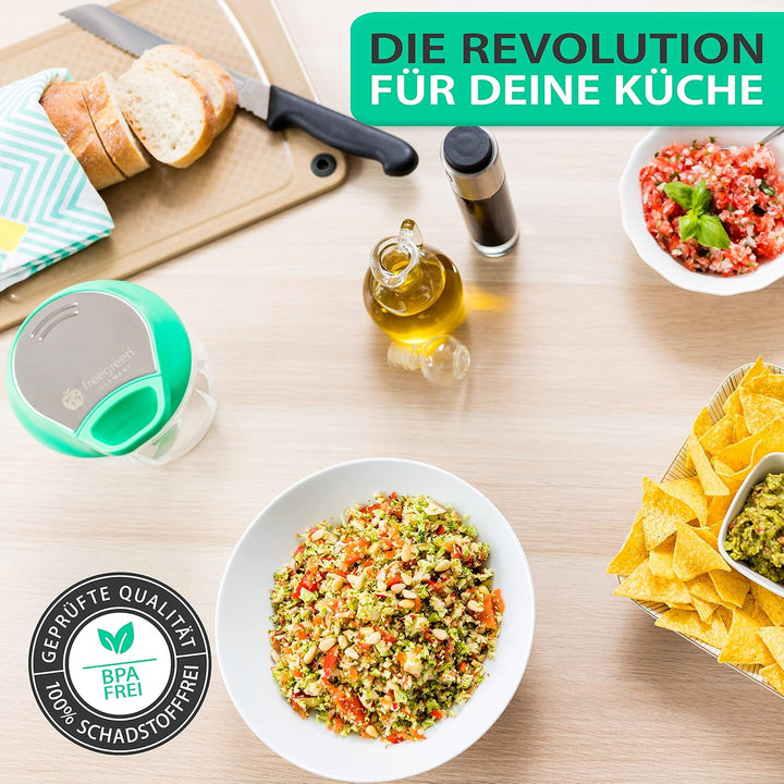 freegreen® GERMANY Gemüseschneider 940 ml Multi-Zerkleinerer I Zwiebelschneider I Universalzerkleine