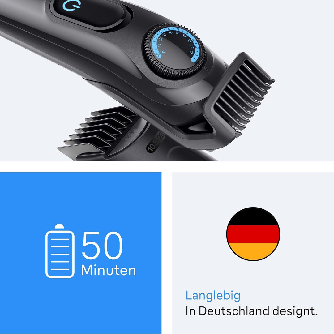 Braun Barttrimmer Series 3, Bartschneider Herren, BT3520, Schwarz | Kabelloser Bart Rasierer mit Ult