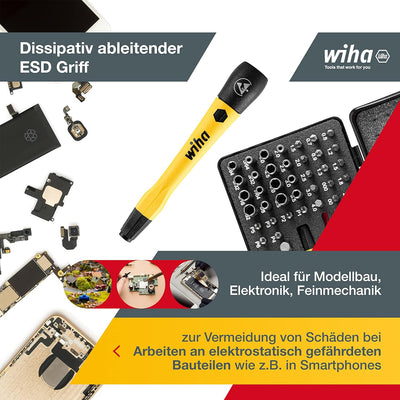 Wiha Micro Bit Set 66-tlg. inkl. Aufbwahrungsbox (39971) I Feinmechanik Schraubendreher Set mit Bit