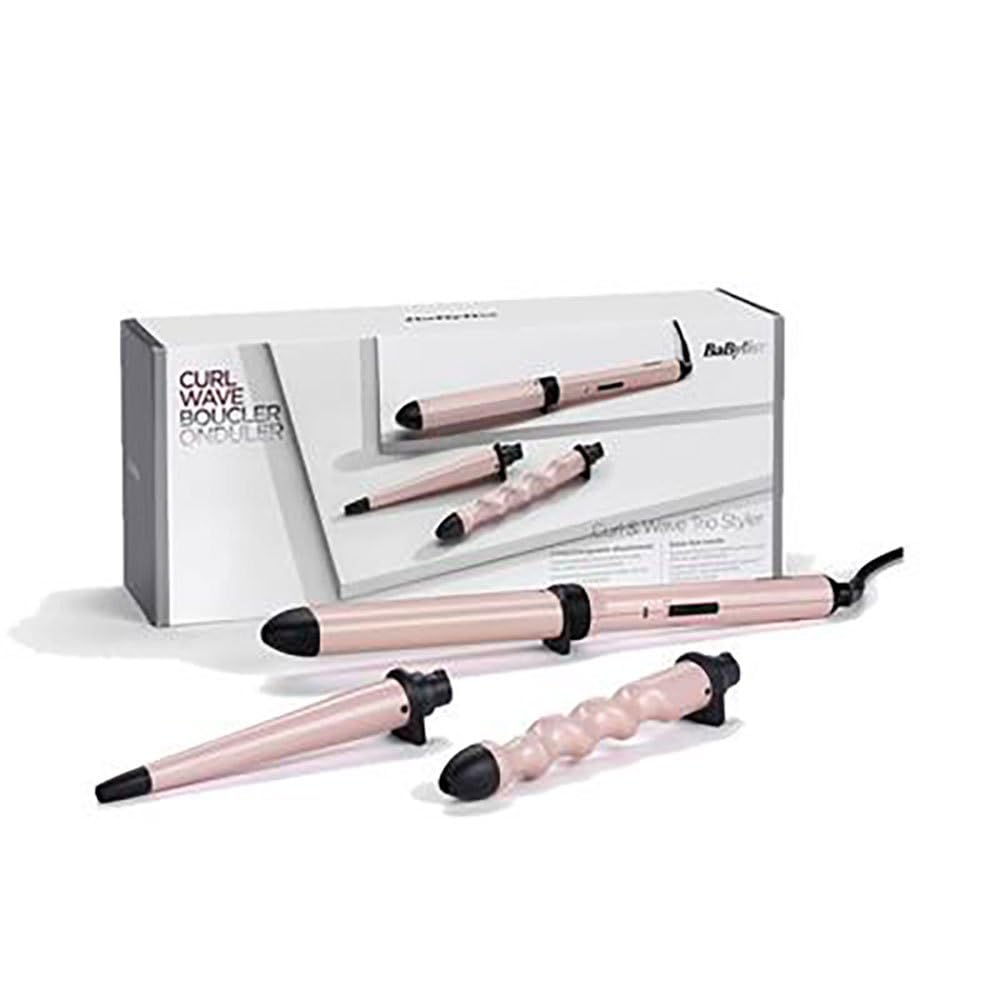 BaByliss Curl and Wave Trio Multistyler, Professioneller Lockenstab mit 3 Aufsätzen für Locken, Well