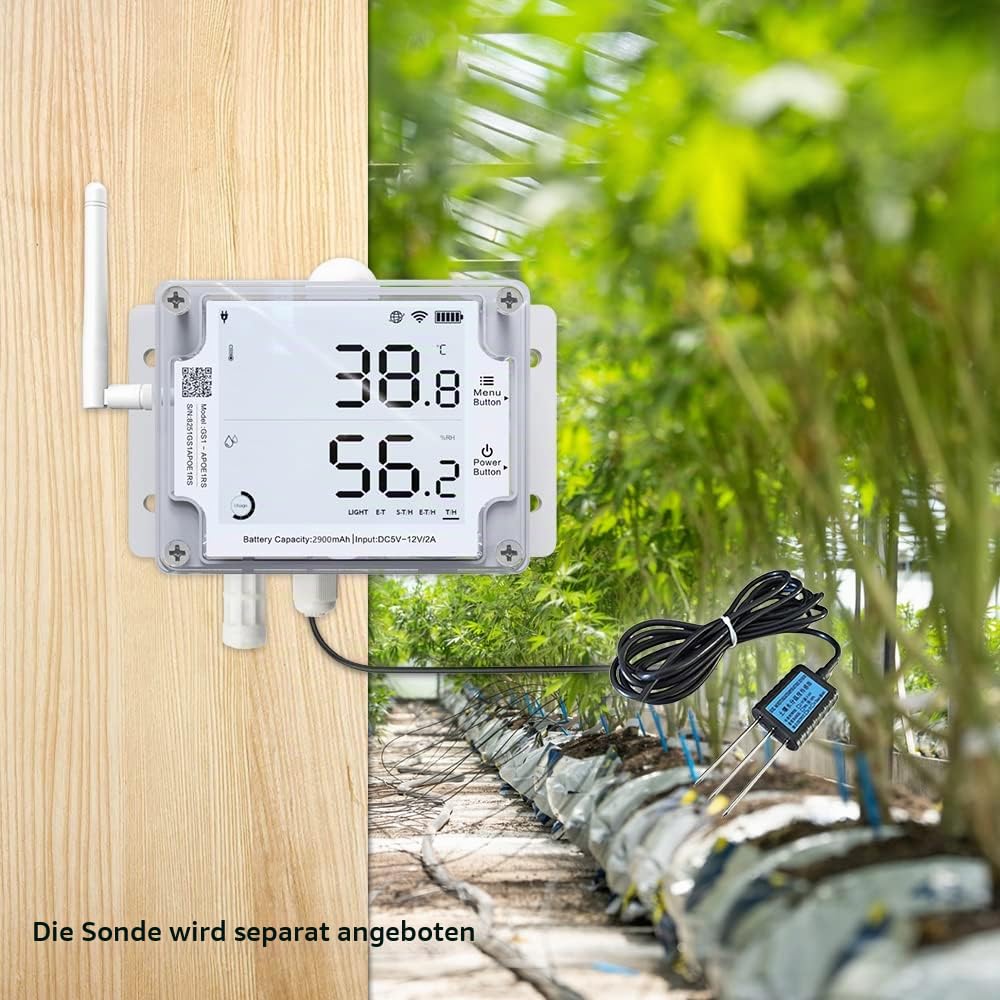 UbiBot GS1-AETH1RS | digitales WLAN-fähiges Thermo- und Hygrometer mit Warnungen, ferngesteuerter Te