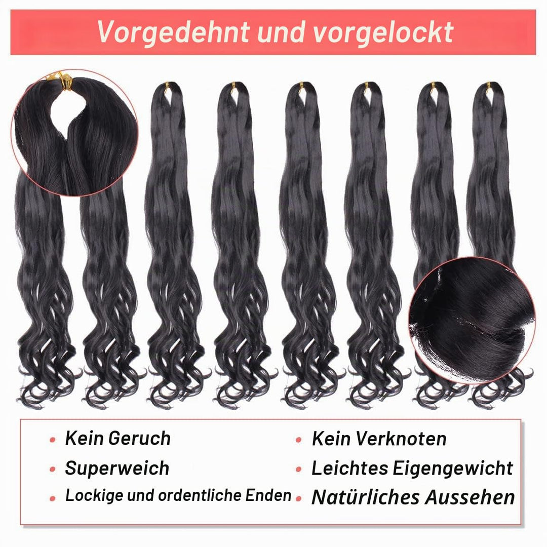 Xtrend 30 Inch Pre Stretched Bouncy Loose Wavy Braiding Hair 8 Packs French Curly Braiding Hair Synt