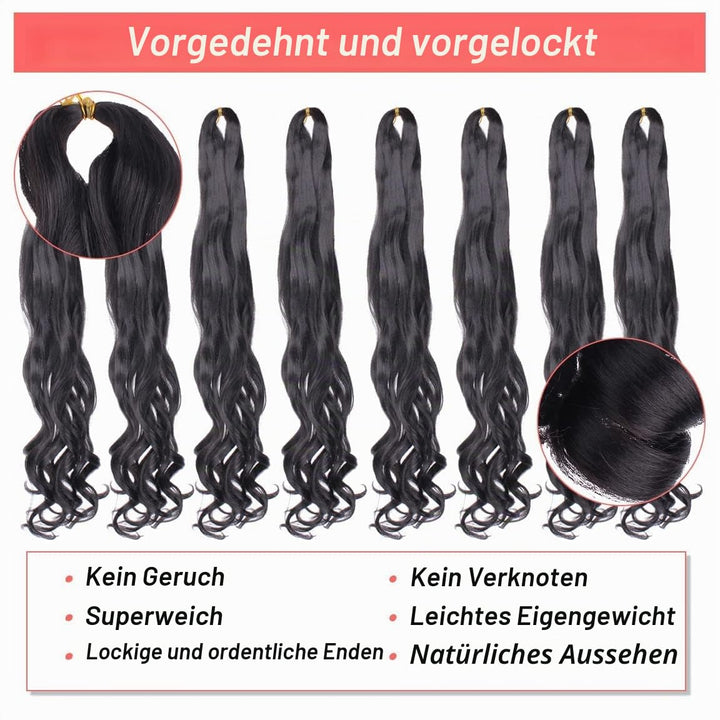 Xtrend 30 Inch Pre Stretched Bouncy Loose Wavy Braiding Hair 8 Packs French Curly Braiding Hair Synt