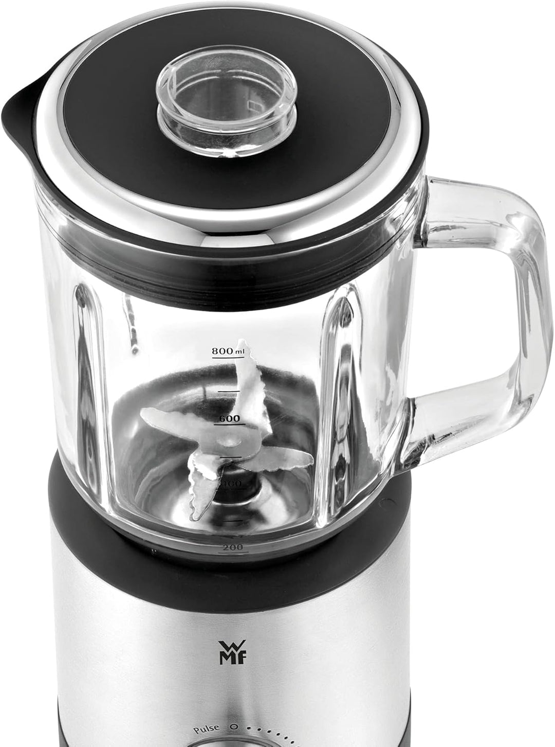 WMF Küchenminis Kompaktmixer, Mini Standmixer, 400 Watt, Standmixer klein, Glasbehälter 0,8 l, Pulss
