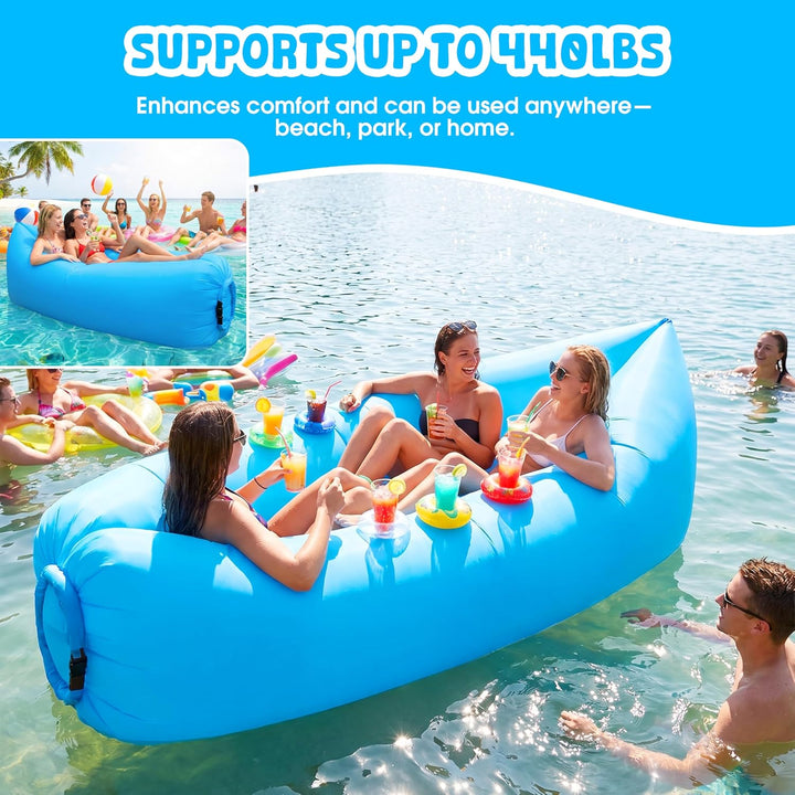 Aufblasbares Sofa, Tragbares Aufblasbarer wasserdichtes Lounger Schlafsack integriertem Seitentasche