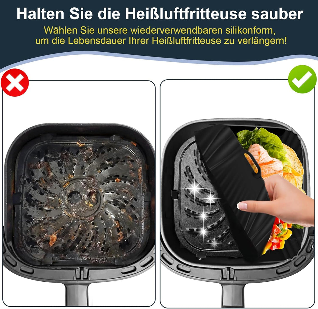 Silikonform Heissluftfritteuse für Philips Airfryer 2000 Series 4.2L, 2 Stück Silikoneinsatz für COS