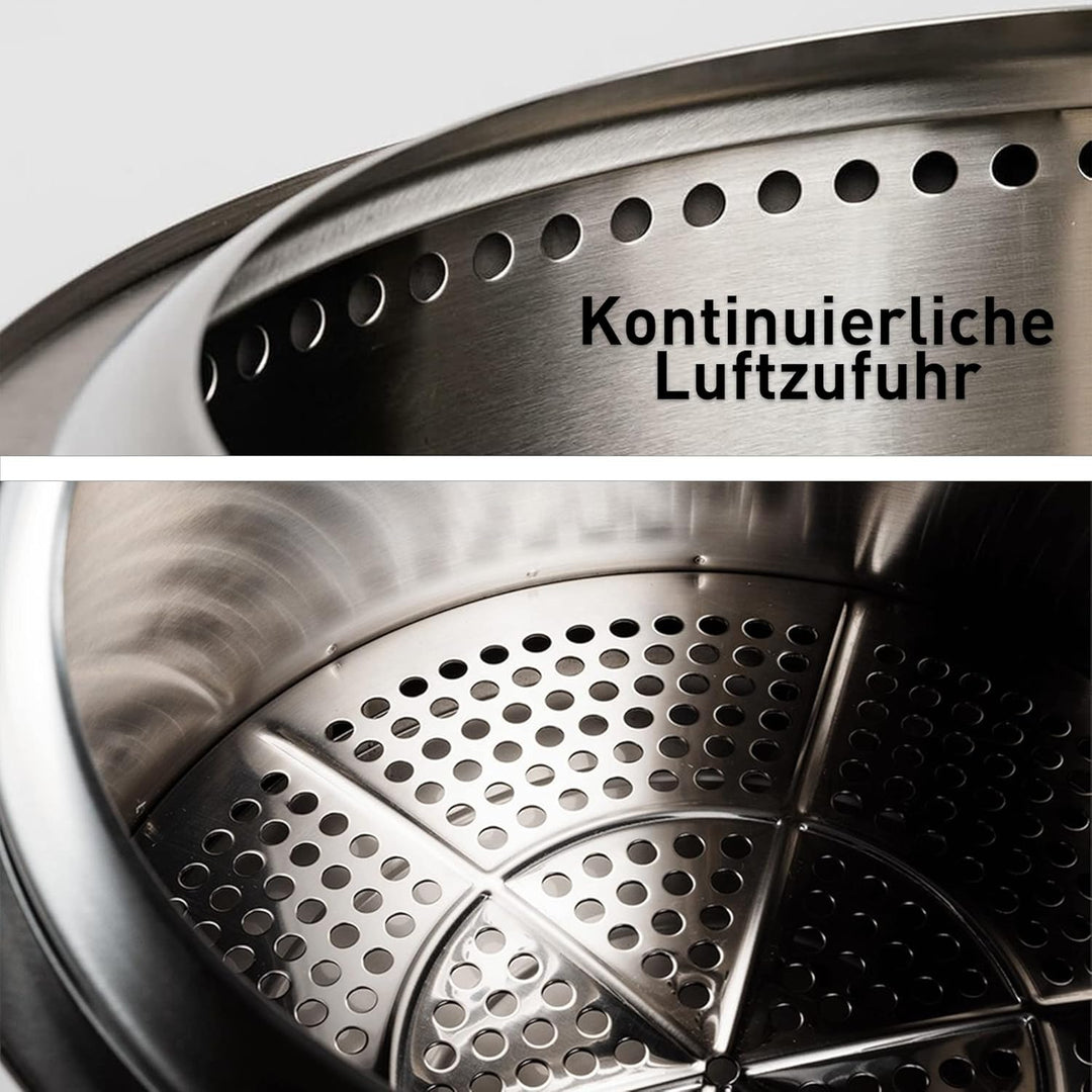 Solo Stove Feuerschale „Bonfire“ - Outdoor-Kamin aus Edelstahl, rauchfrei - Set mit Standfuss, Funke