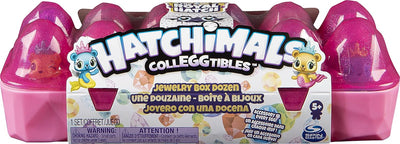 Hatchimals CollEGGtibles Schmuckkästchen 12 - er Pack Eierkarton in Pink, Blau oder Türkis