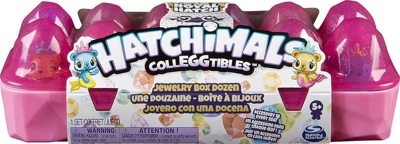 Hatchimals CollEGGtibles Schmuckkästchen 12 - er Pack Eierkarton in Pink, Blau oder Türkis