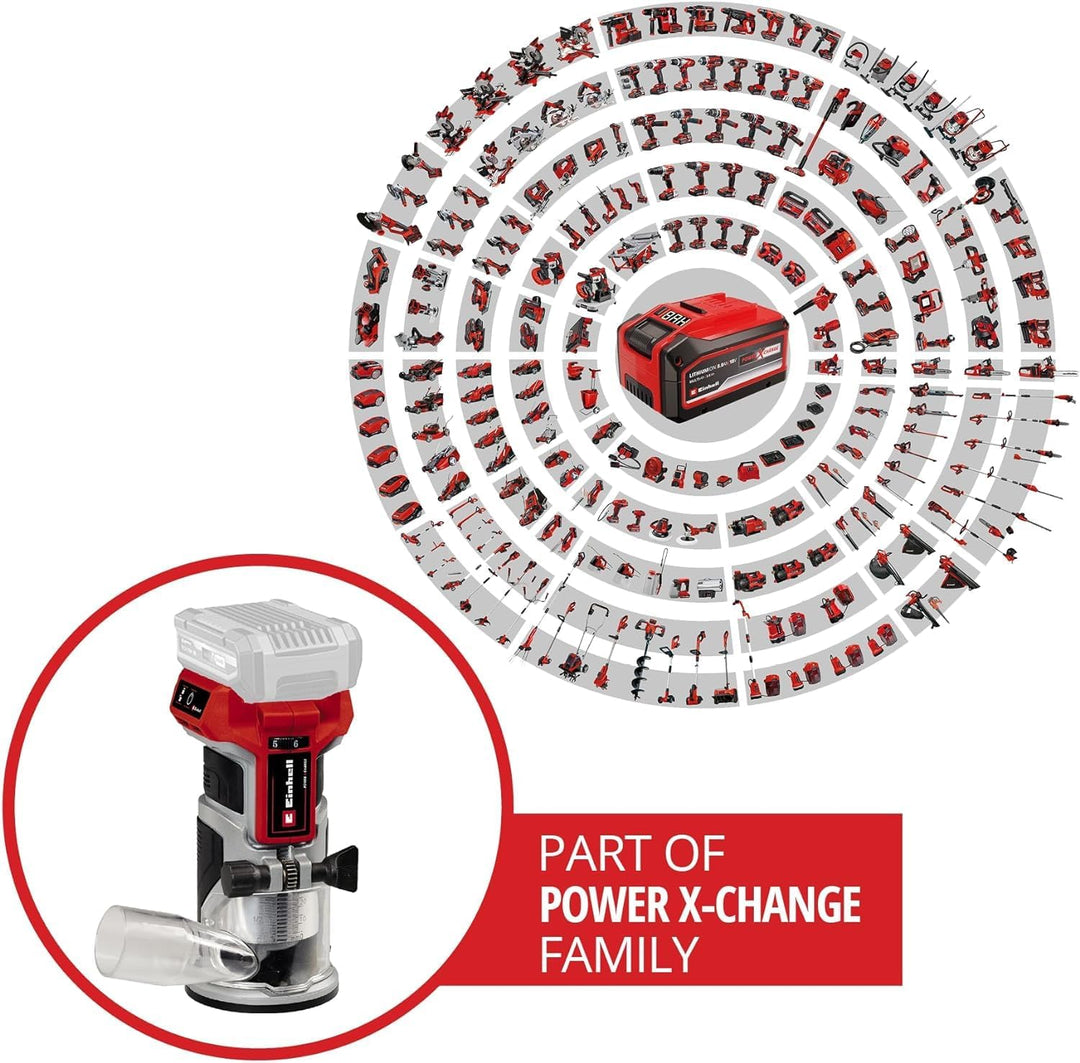 Einhell Professional Akku-Kantenfräse TP-ET 18 Li BL-Solo Power X-Change (18V, Li-Ion, 40 mm Hubhöhe