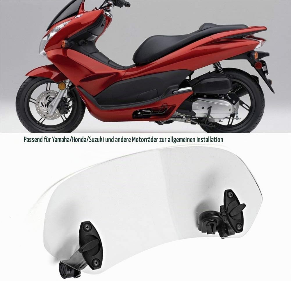 DEWIN Windabweiser Motorrad, Universal Windschutzscheibe Motorrad Windschild Spoiler Universal Motor