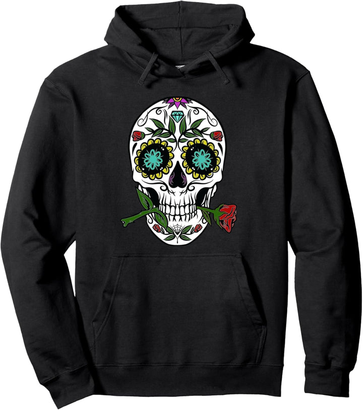 Halloween Totenkopf Dia de los Muertos Tag der Toten Pullover Hoodie
