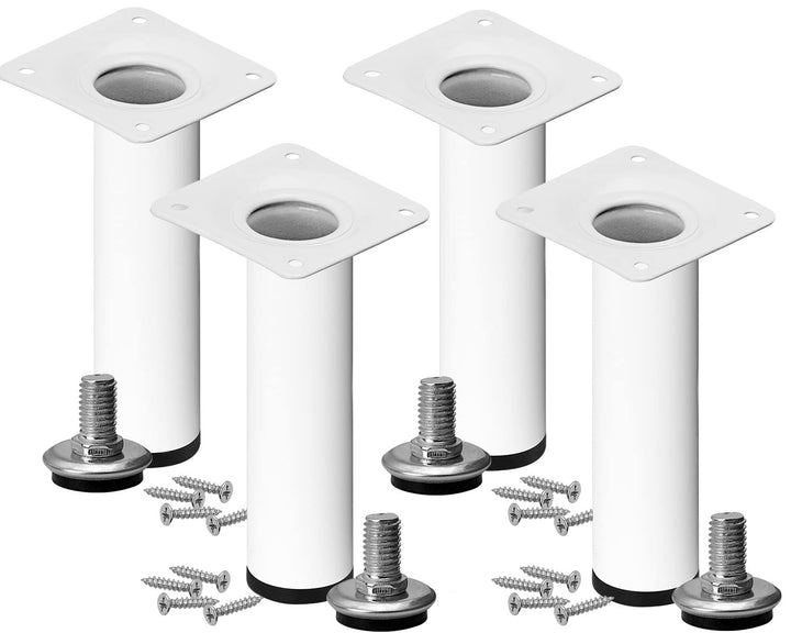 Stahlia Möbelfüsse verstellbar (4er Set) Weiss 20cm Höhe belastbar bis 50kg Sofafüsse Schrankfüsse M