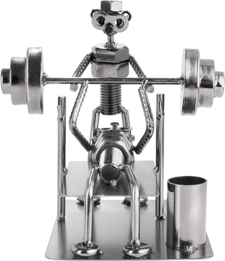 BRUBAKER Schraubenmännchen Bodybuilder Bankdrücken - Handarbeit Eisenfigur Metallmännchen - Metallfi