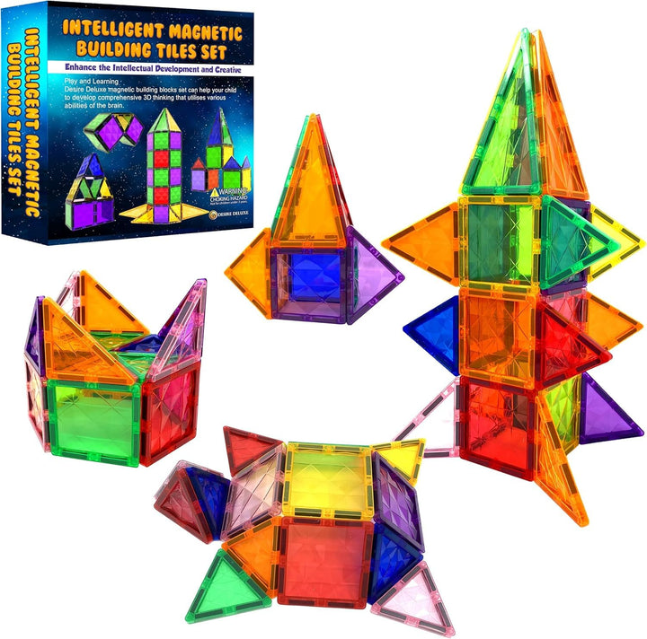 Desire Deluxe Magnetische Bausteine Montessori Spielzeug Geschenke für mädchen & Junge ab 3-7 Jahre