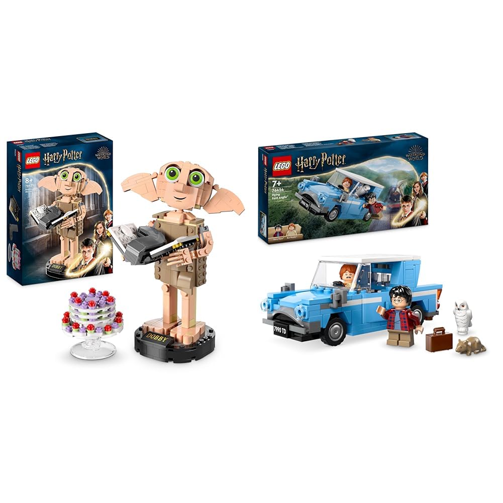 LEGO Harry Potter Dobby der Hauself Set, bewegliche ikonische Figur, Spielzeug & Harry Potter Fliege
