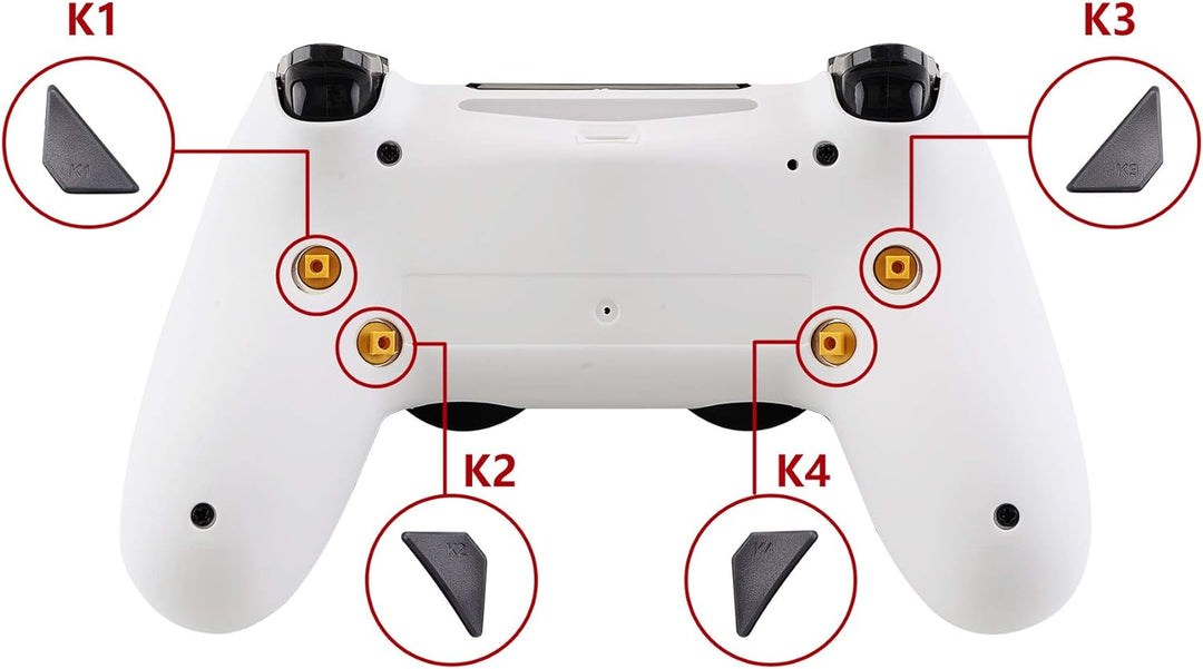 eXtremeRate Programmierbar Dawn Remap Kit für ps4 Controller, Rückseite Hülle Gehäuse Case&Upgrade-B