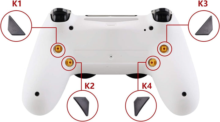 eXtremeRate Programmierbar Dawn Remap Kit für ps4 Controller, Rückseite Hülle Gehäuse Case&Upgrade-B