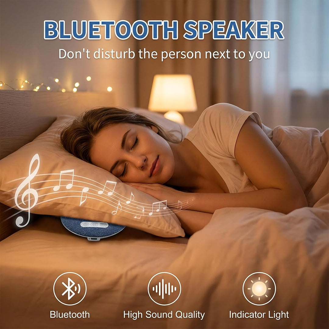 Kissenlautsprecher Bluetooth, Tragbarer Kopfkissen Lautsprecher mit Weisses Rauschen und Timer, Kabe
