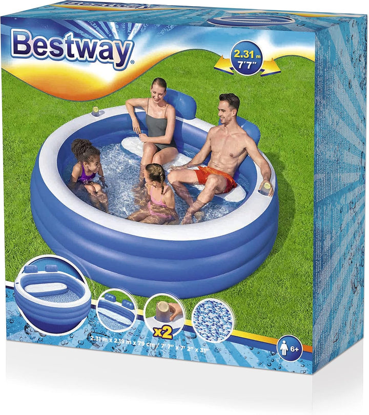 Bestway Splash Paradise Family Pool 231 x 219 x 79 cm Blau, Blau