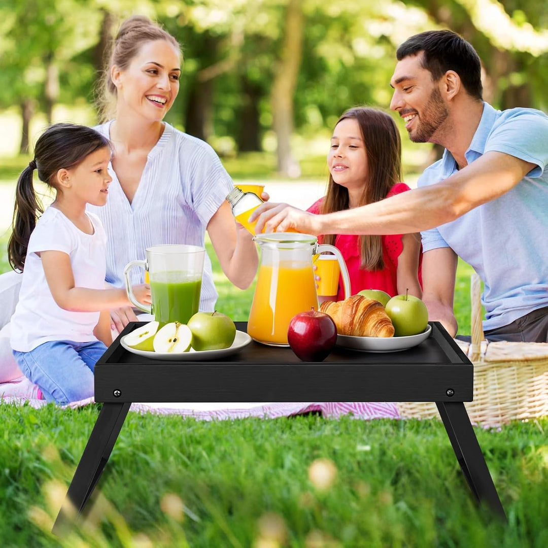 Betttablett Tisch mit klappbaren Beinen, Bambus Frühstück im Bett Essen, Servieren oder Verwendung a