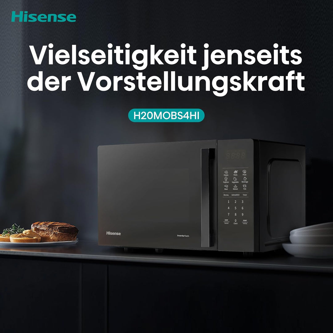 Hisense H20MOBS4HI Mikrowelle /20 L /700W /InverterTech/Keramikbeschichtung/Massgeschneidert, Mehrph