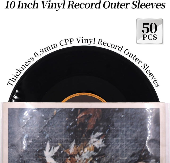 MayRecords LP-Schallplatten-Aussenhüllen, transparent, antistatisch, für LP-Aufbewahrung, 10inch, 50