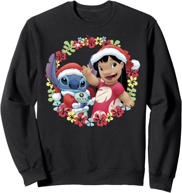 Disney Lilo & Stitch Weihnachten Hawaiian Flower Wreath Sweatshirt