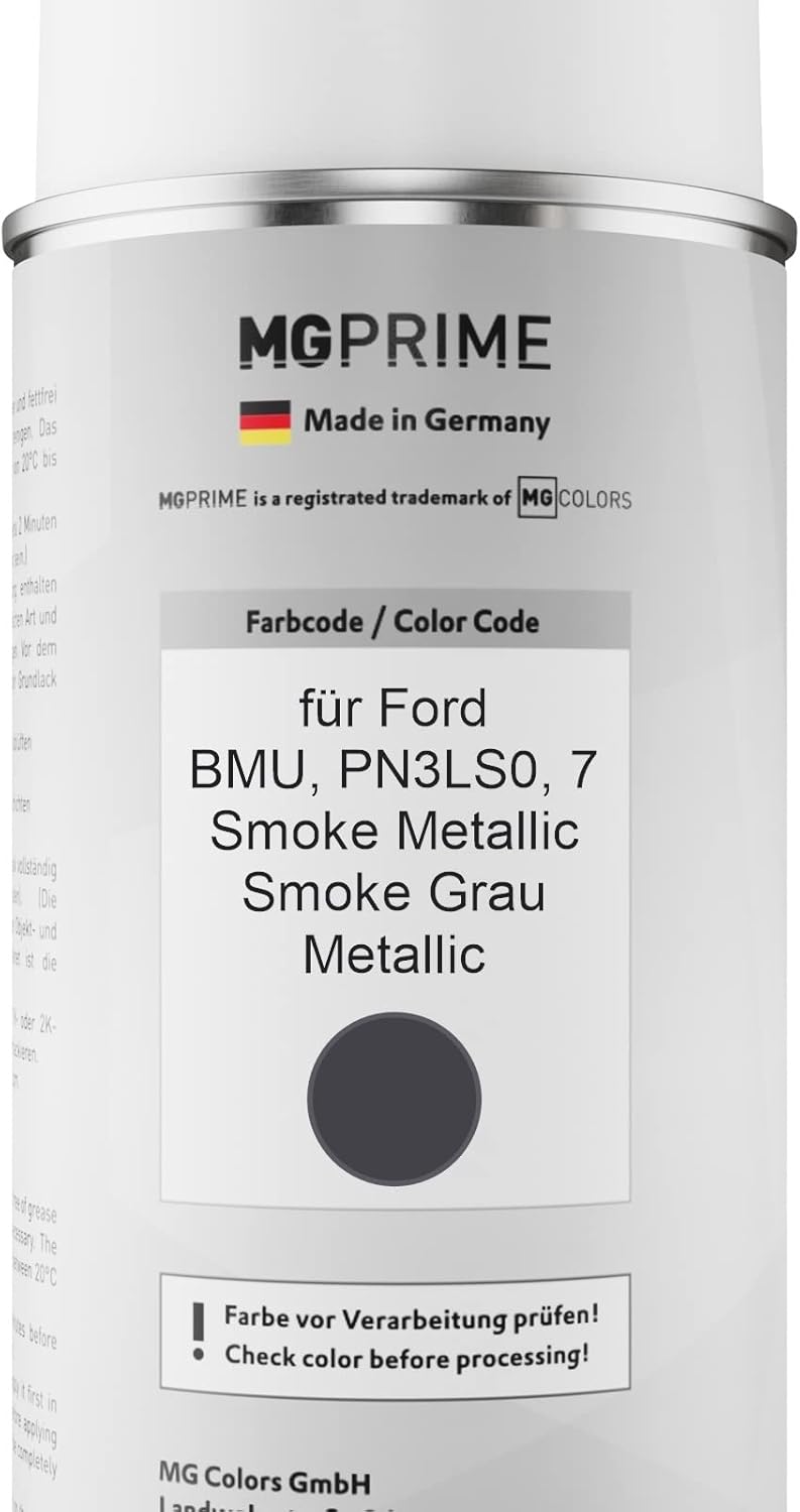 MG PRIME Autolack Sprühdosen Set für Ford BMU / PN3LS0 / 7 Smoke Metallic/Smoke Grau Metallic Basisl