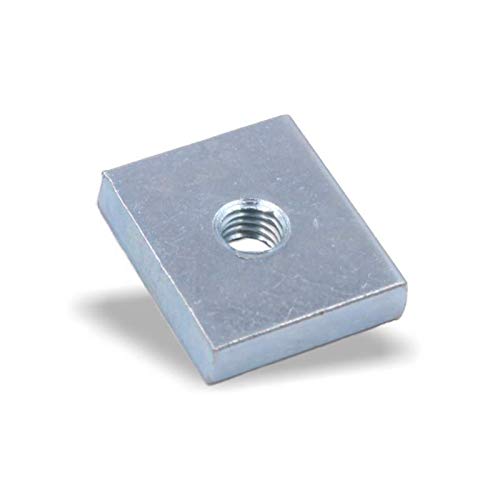 Nutenstein | Gewindeplatte 19x16x4 mm M5 Gewinde mittig | Stahl galvanisch verzinkt (100 Stück), 100