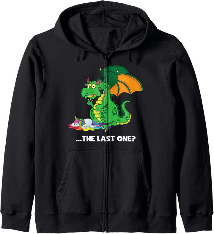 Lustiger Drache - The Last One? Drache frisst Einhorn Kapuzenjacke