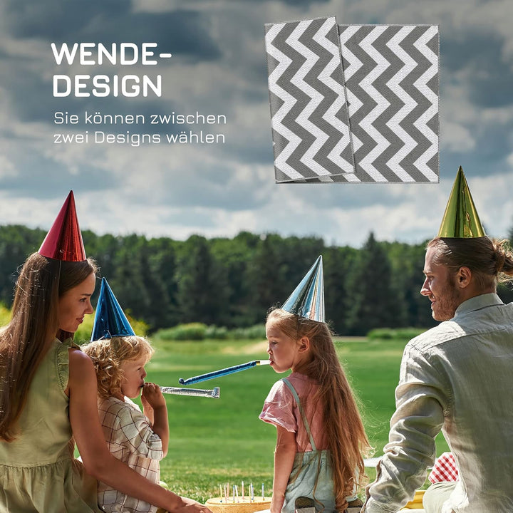Outsunny Outdoor-Teppich, wasserdichter Kunststoffteppich, Balkonteppich mit doppelseitigem Design,
