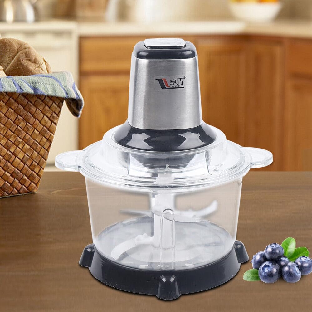 5 Liter Edelstahl Elektrisch Zerkleinerer Mixer, 300W Food Chopper mit 3-Edelstahlklingen, Kitchen M