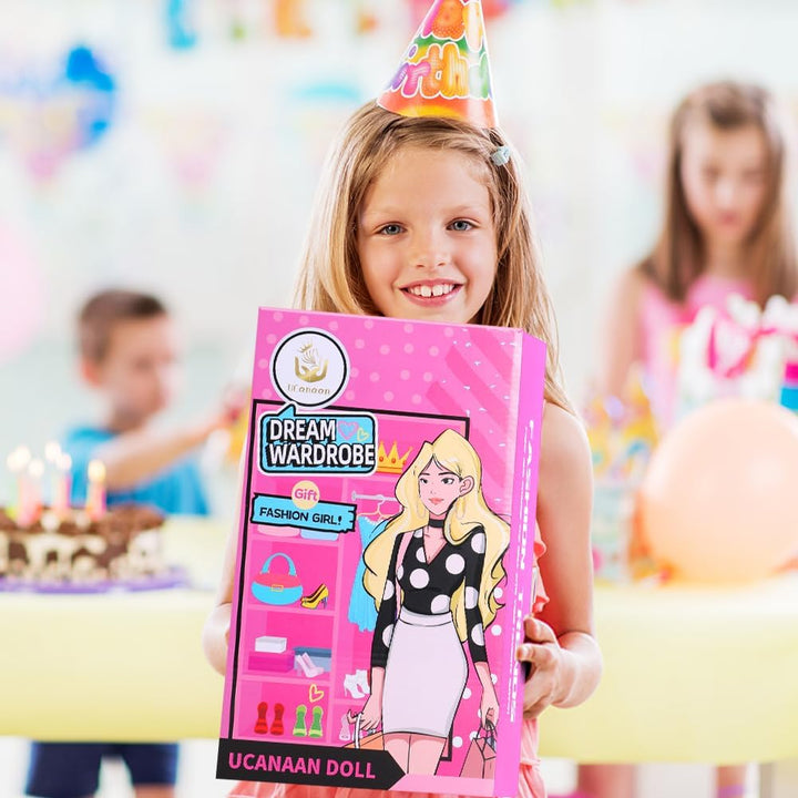 UCanaan Puppen Kleiderschrank für 11,5 Zoll Mädchen Puppen Kleidung und Zubehör 51 Stück Inklusive K