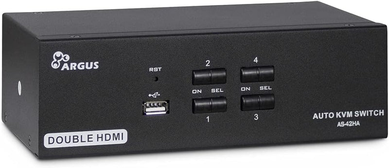 Inter-Tech IPC KVM Switch AS-42HA HDMI, Metall, Schwarz