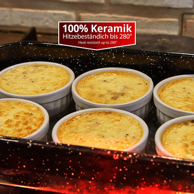 Dimono® Dessert-Schalen Creme Brulee Souflee-Förmchen, Auflaufform-Schälchen mit 170 ml für Desserts