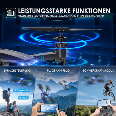 H24 Drohne mit Kamera HD 1080P, RC Drone für Erwachsene und Kinder, Faltbar Quadcopter mit FPV WiFi