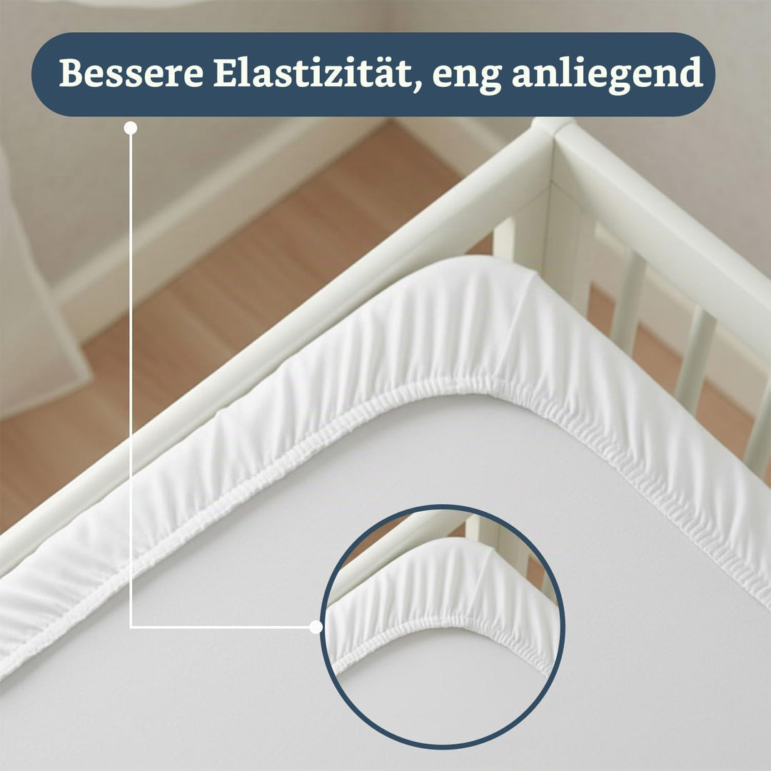 Lilly Belly Wasserdichtes Spannbettlaken für Kinder, 120 x 60 cm, Matratzenschoner für Kinder, volls