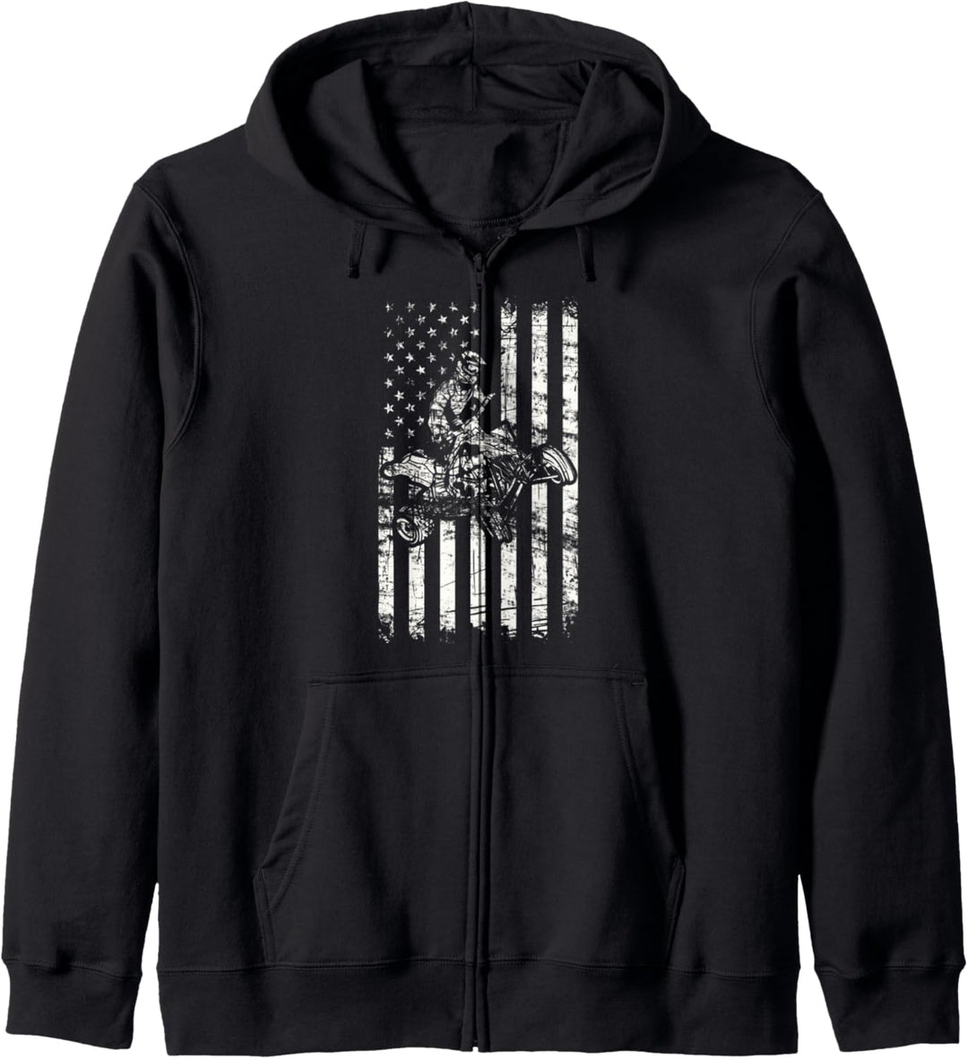 USA Flagge Cooles ATV Four Wheeler Offroad Quad Bike Kapuzenjacke