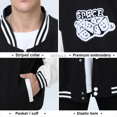 Eocicvvi Herren College Jacke Übergangsjacke Damen Freizeit Jacke Harajuku Stil Sportjacke Streetwea