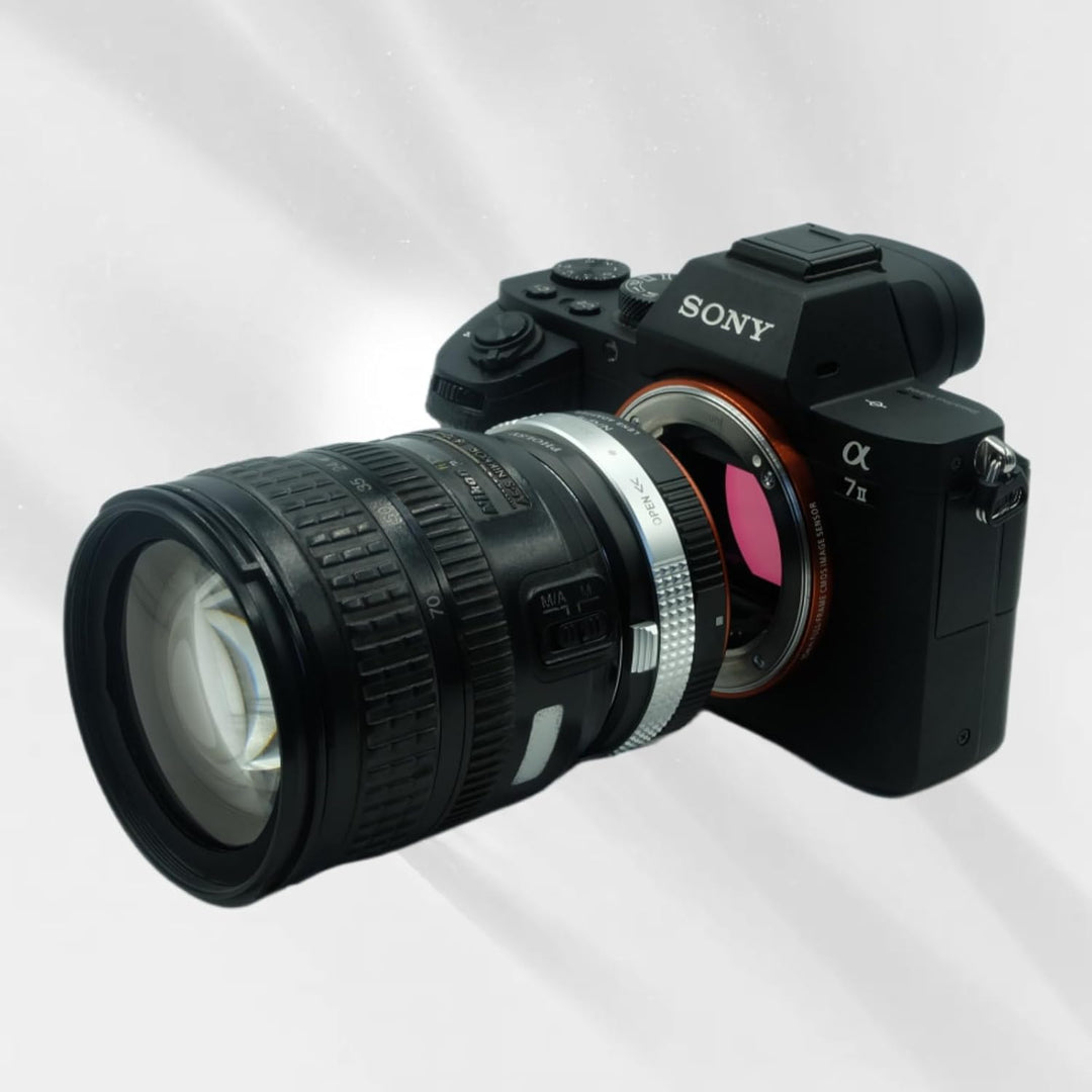 PHOLSY Kompatibel mit Nikon G auf Sony E, Nikon F auf Sony E Objektivadapter für Nikon F (G-Type) Mo