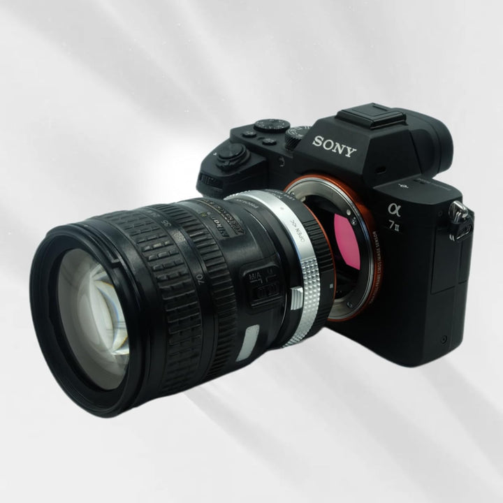 PHOLSY Kompatibel mit Nikon G auf Sony E, Nikon F auf Sony E Objektivadapter für Nikon F (G-Type) Mo