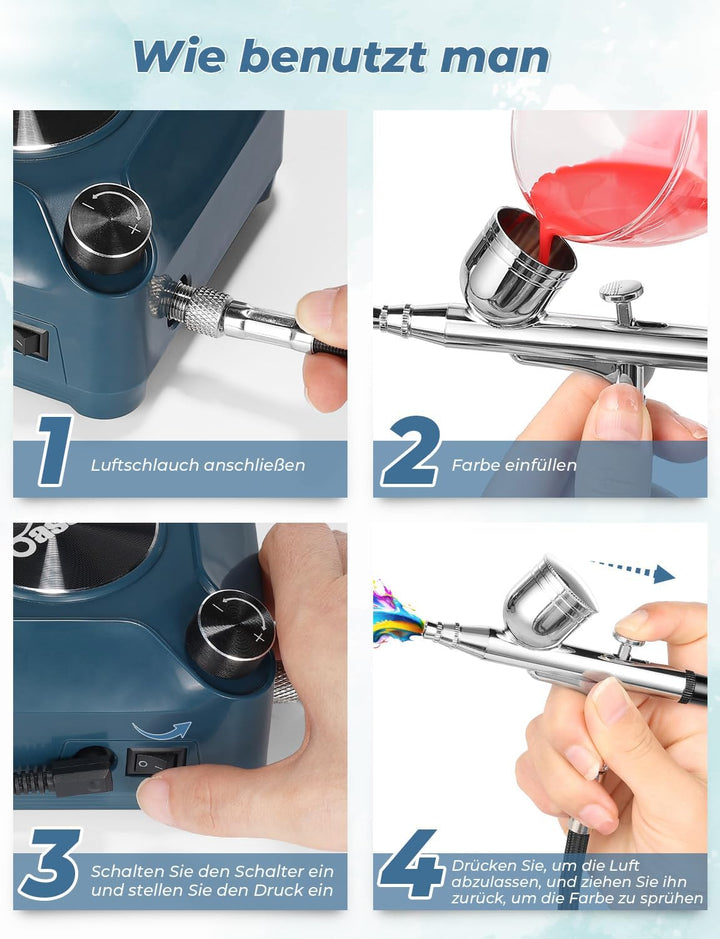 Oasser Airbrush Set 36 PSI mit Kompressor
