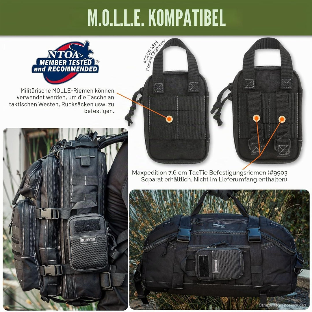 Maxpedition Mini-Taschen-Organizer Schwarz, Schwarz