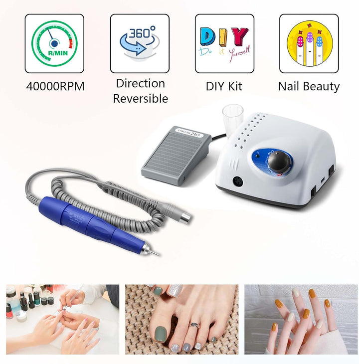Elektrische Nagelfräser, Elektrische Nagel Maniküre Maschine 2.35 mm Nagelfeilen-Bit Mit Sechs Schle