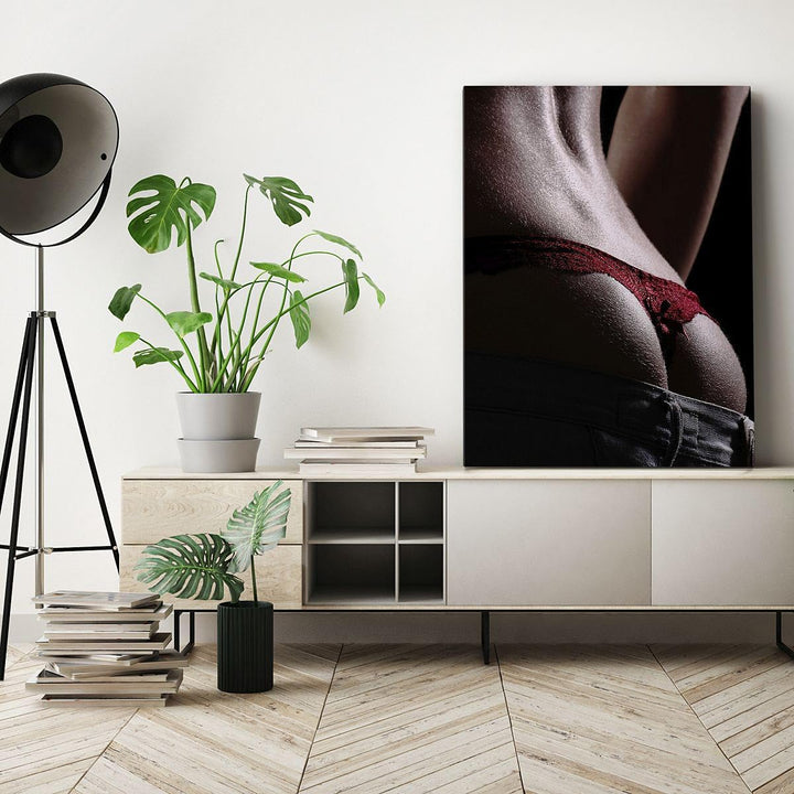 Bilder auf Leinwand Frau Körper String Leinwandbild mit Rahmen 45x80cm Wandbilder Dekoration Wohnzim