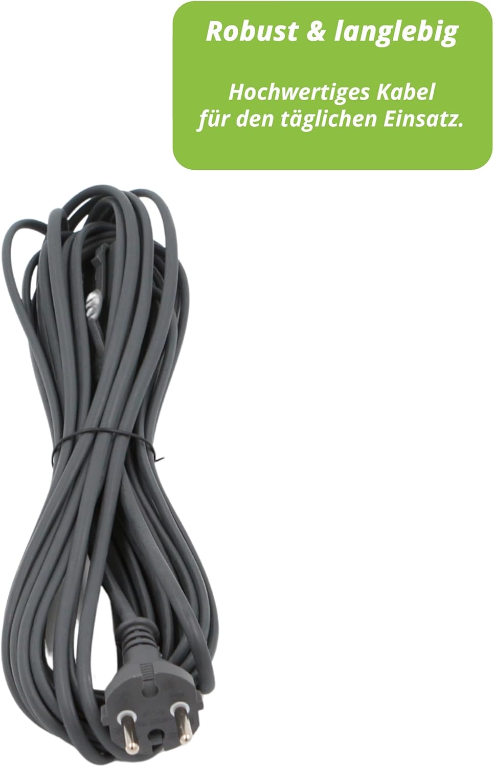 Kabel Stromkabel für Vorwerk Kobold 150 Staubsauger passend Länge 10m Dunkelgrau Für Vk150, Für Vk15