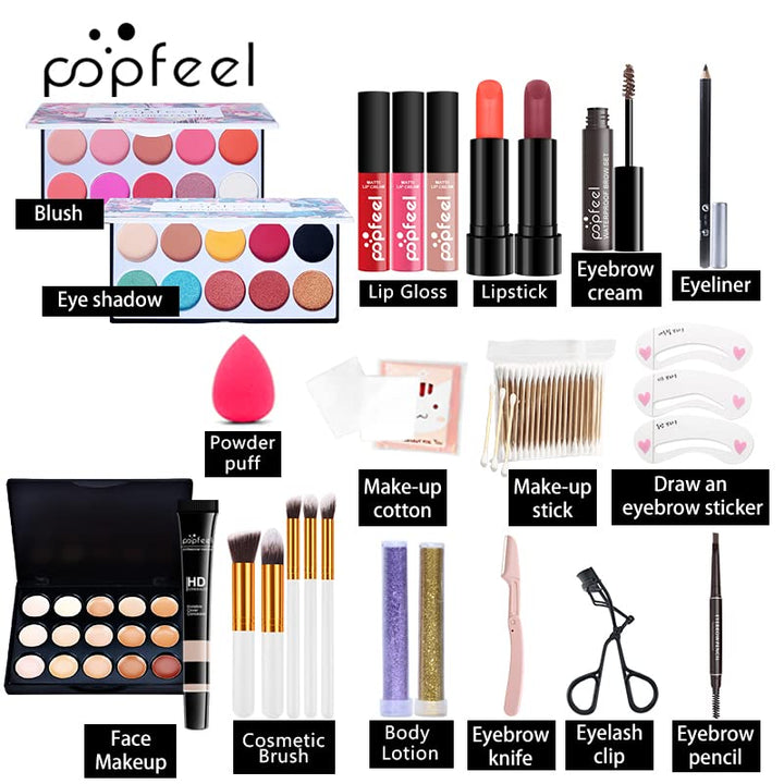 28 Stück Make Up Set, Schminkkoffer gefüllt, kinderschminke set mädchen, Lidschatten Makeup Paletten